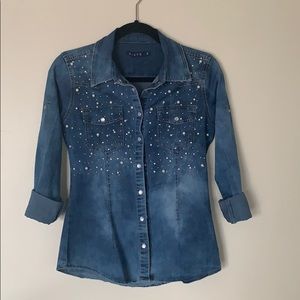 Jeans top / blouse/ buttom down shirt